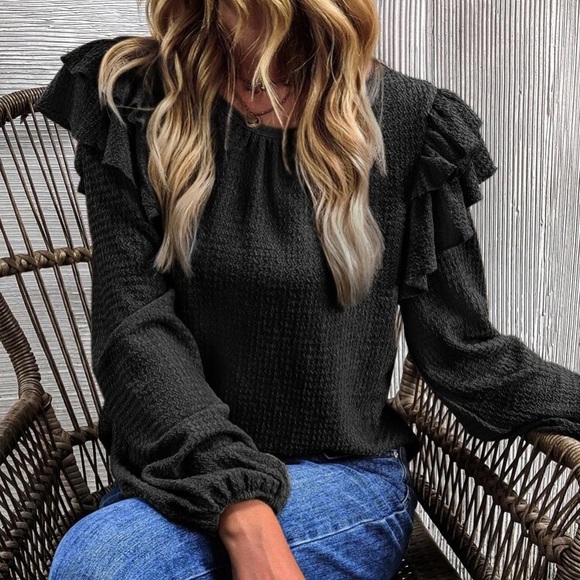 Boho ruffle trim blouse - Picture 13 of 16